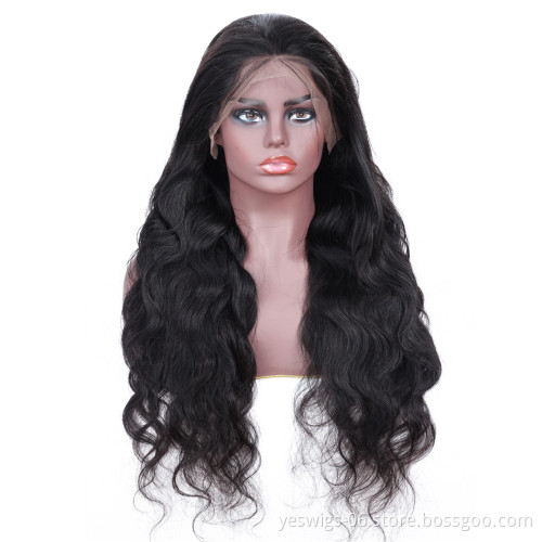Wholesale Body Wave Human Hair Wig , 100% Cuticle Aligned Virgin Hair Peruvian 13*4 Lace Front Wigs for Black Women